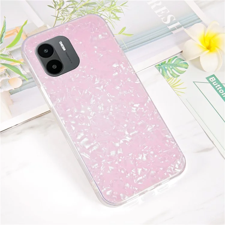 IPAKY For Xiaomi Redmi A1 4G / A2 4G Phone Case Fall Proof IMD Acrylic+TPU Back Protector Cover - Pink