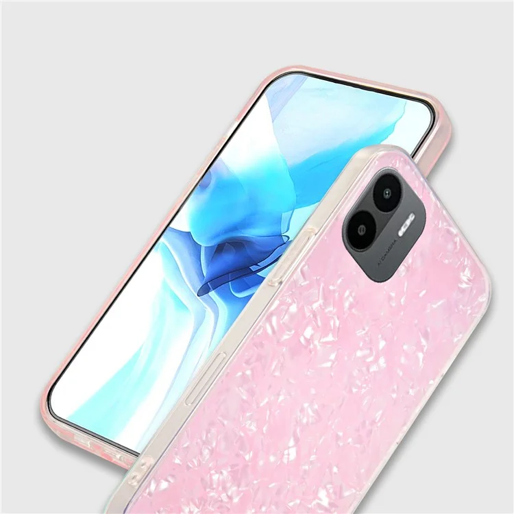 IPAKY For Xiaomi Redmi A1 4G / A2 4G Phone Case Fall Proof IMD Acrylic+TPU Back Protector Cover - Pink