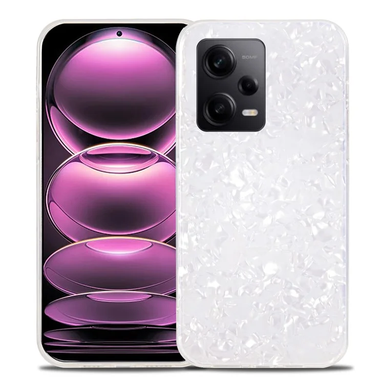 IPAKY Phone Case for Xiaomi Redmi Note 12 Pro 5G / Note 12 Pro Speed 5G / Poco X5 Pro 5G IMD Acrylic+TPU Back Protector Cover - White