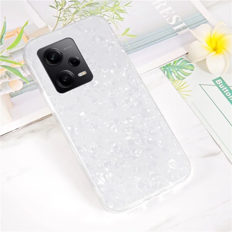 IPAKY Phone Case for Xiaomi Redmi Note 12 Pro 5G / Note 12 Pro Speed 5G / Poco X5 Pro 5G IMD Acrylic+TPU Back Protector Cover - White
