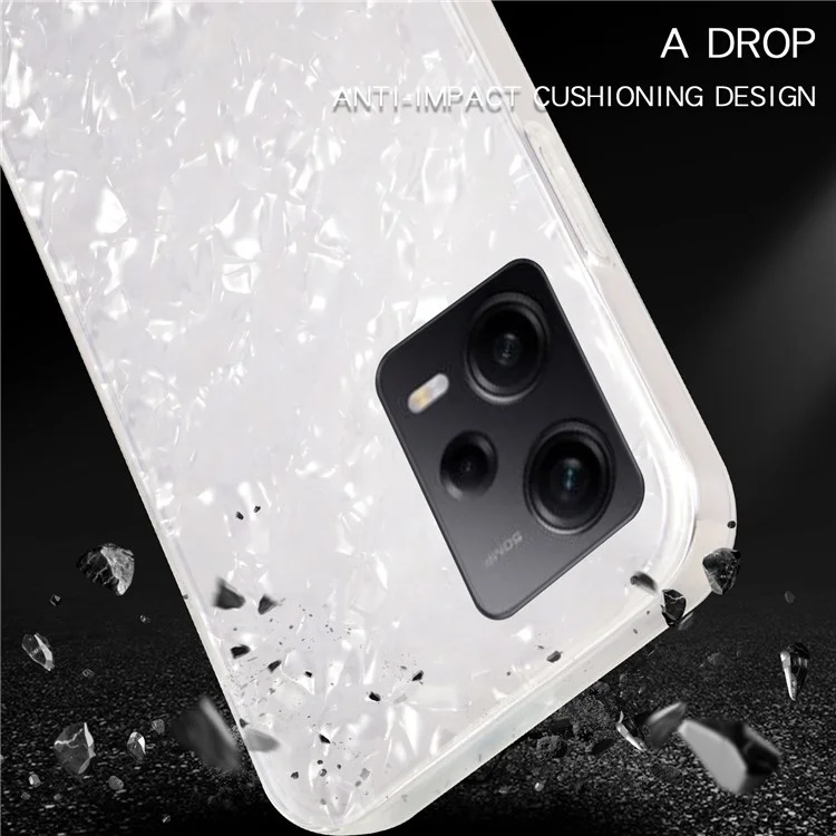 IPAKY Phone Case for Xiaomi Redmi Note 12 Pro 5G / Note 12 Pro Speed 5G / Poco X5 Pro 5G IMD Acrylic+TPU Back Protector Cover - White