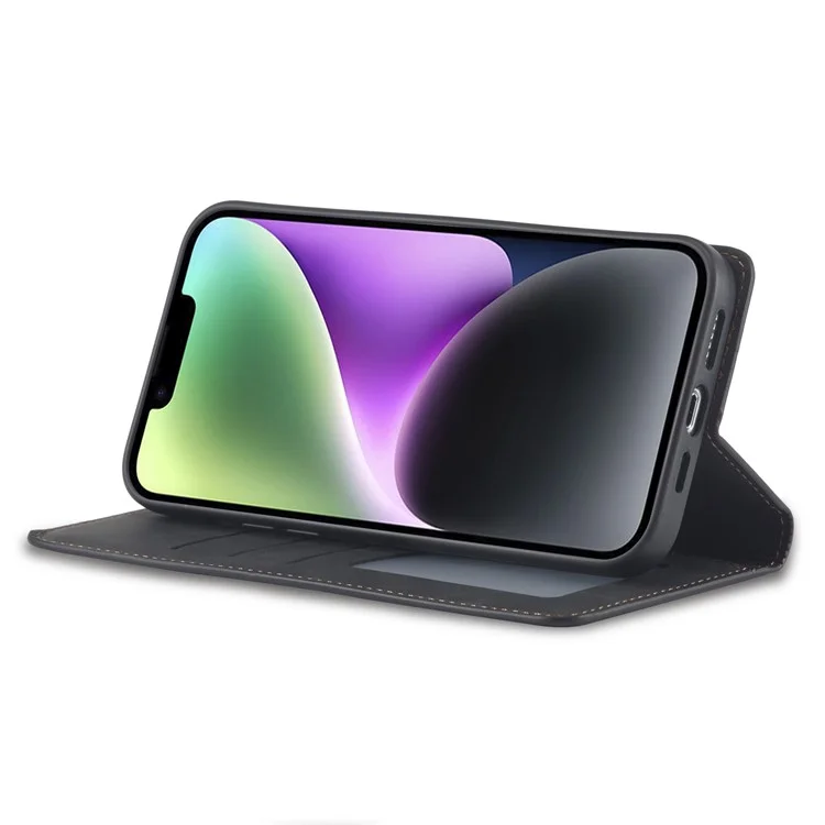 Étui de téléphone portable de la série Fantasy FORWENW pour iPhone 14 Plus, étui de téléphone portable en cuir doux anti-rayures avec support et portefeuille - noir