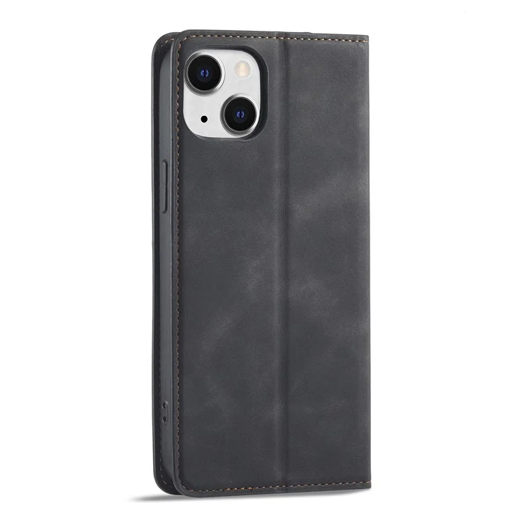 Étui de téléphone portable de la série Fantasy FORWENW pour iPhone 14 Plus, étui de téléphone portable en cuir doux anti-rayures avec support et portefeuille - noir