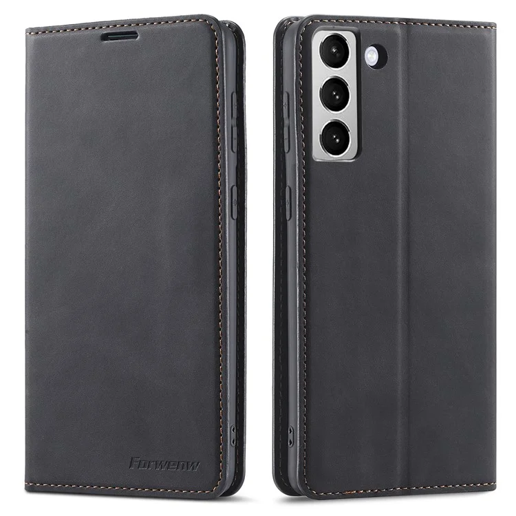 FORWENW pour Samsung Galaxy S23+ Etui de téléphone portable en cuir doux Série Fantasy Flip Phone Wallet Case - Noir