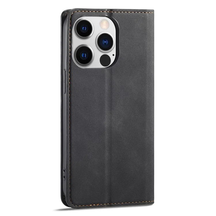 FORWENW Custodia anti-caduta per iPhone 14 Pro Max, Custodia in pelle con stand e serie fantasy - Nero 