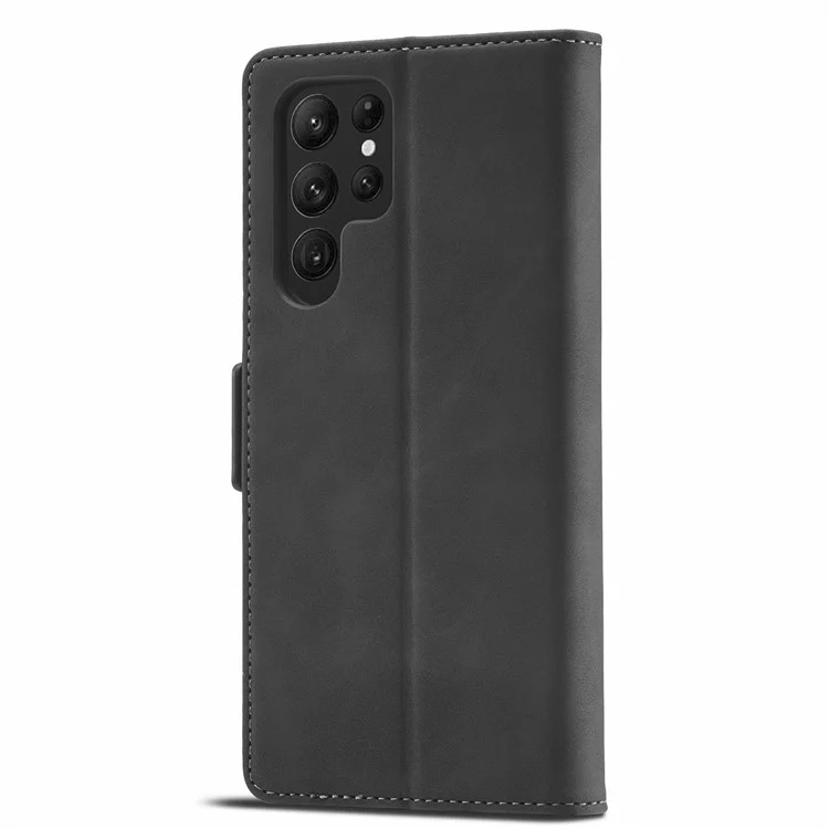 FORWENW F3-Series For Samsung Galaxy S23 Ultra Flip Leather Phone Wallet Case Shockproof Phone Cover Stand - Black