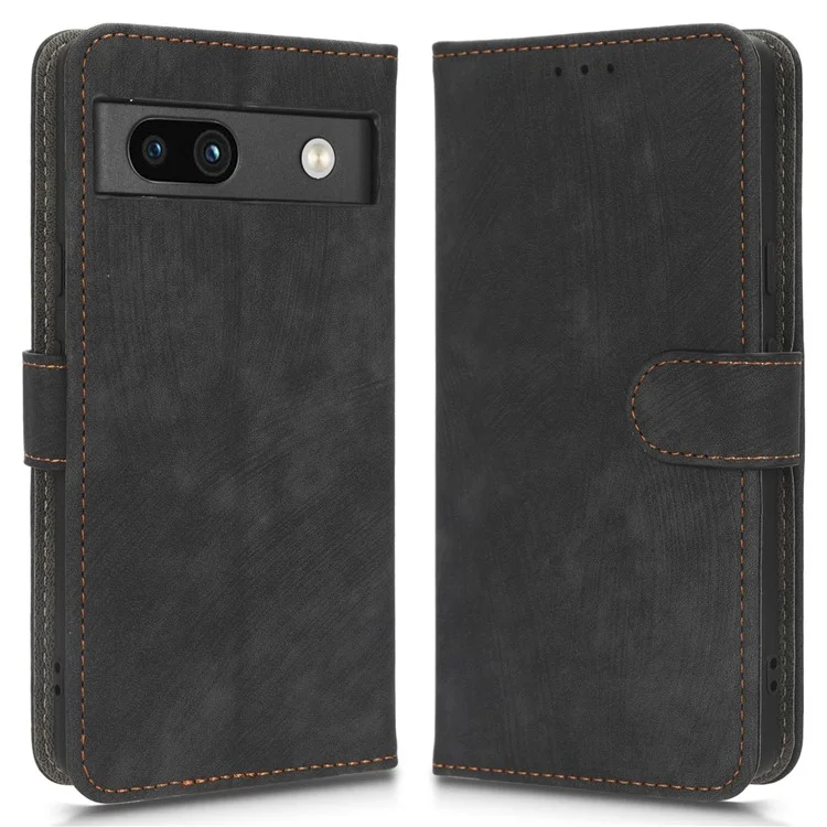 For Google Pixel 7a PU Leather Flip Folio Case Wallet RFID Blocking Protection Stand Phone Cover - Black