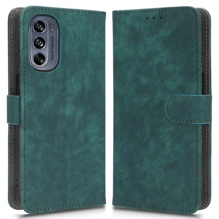 Für Motorola Moto G62 5G RFID-blockierender Lederhandykoffer, Standfunktion, Brieftasche, Handyhülle - Grün
