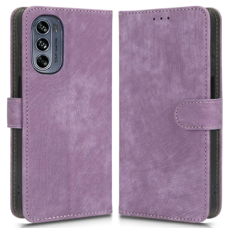 For Motorola Moto G62 5G RFID Blocking Leather Phone Case Stand Wallet Phone Cover - Purple
