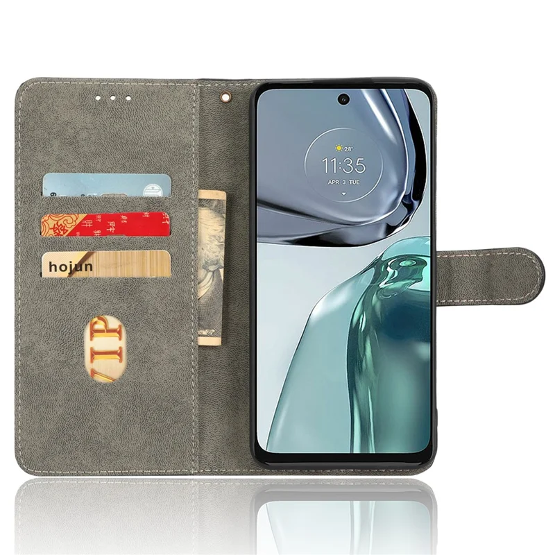 For Motorola Moto G62 5G RFID Blocking Leather Phone Case Stand Wallet Phone Cover - Purple