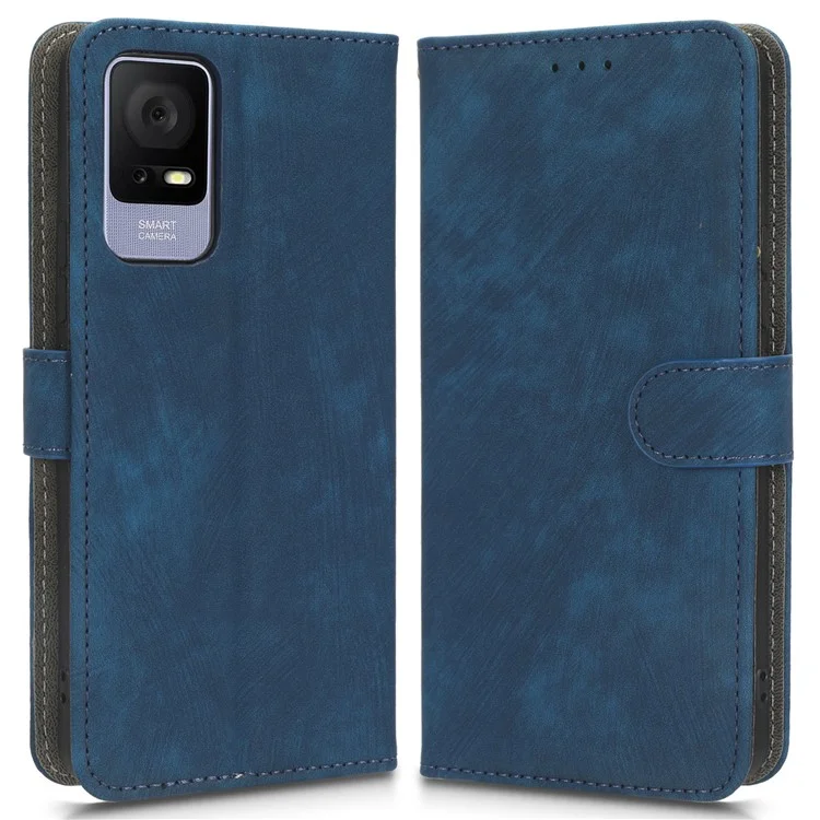 Para TCL 405 T506D / 406 / 408 Funda de Teléfono de Cuero Bloqueo RFID Funda de Cartera Soporte Cubierta de Teléfono Celular - Azul