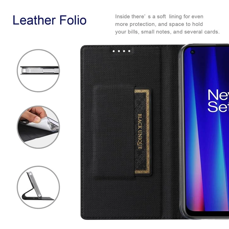 VILI DMX Series for OnePlus 11 5G PU Leather Phone Case Card Slots Mobile Phone Stand Cover - Black
