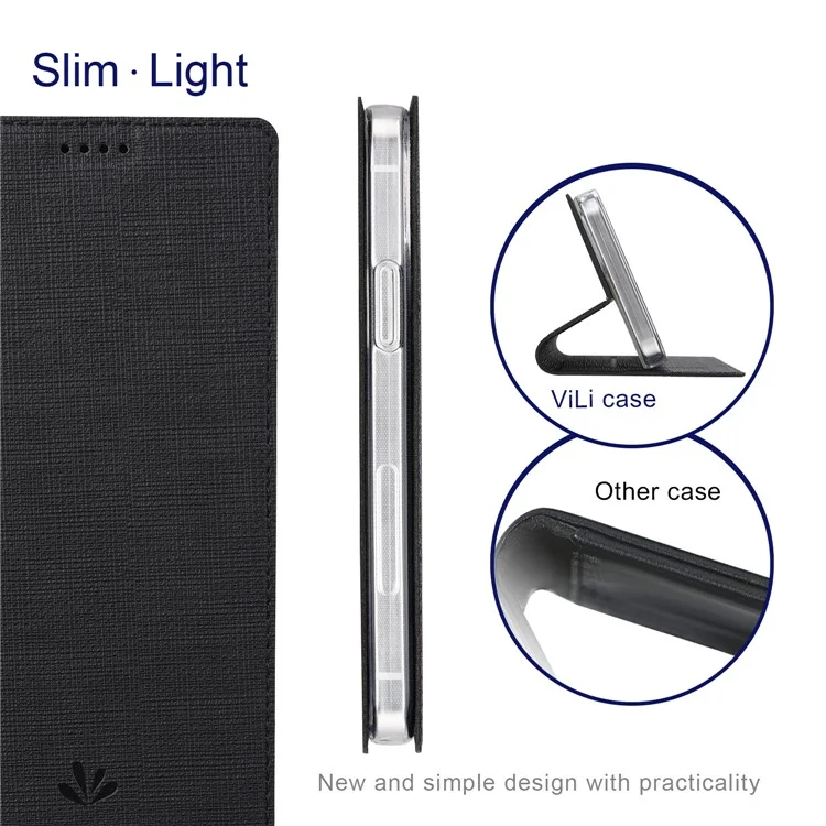 VILI DMX Series for OnePlus 11 5G PU Leather Phone Case Card Slots Mobile Phone Stand Cover - Black