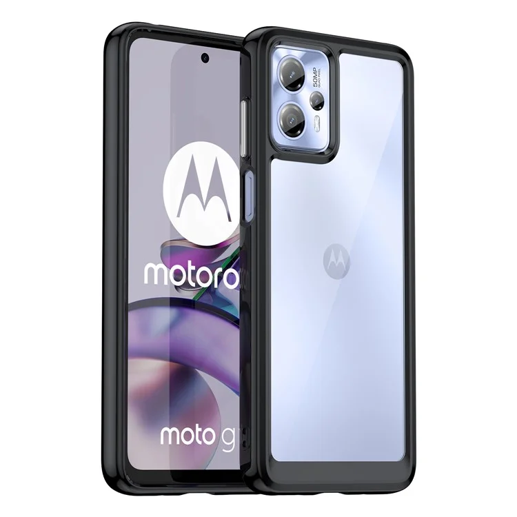 Für Motorola Moto G13 4G / G23 4G TPU + Acryl Anti-Drop-Handyhülle Schutzhülle - Schwarz