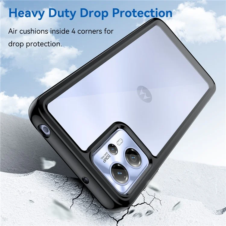 Für Motorola Moto G13 4G / G23 4G TPU + Acryl Anti-Drop-Handyhülle Schutzhülle - Schwarz