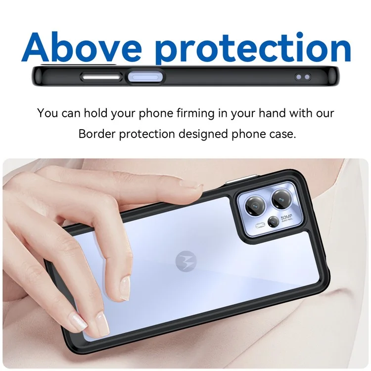 Für Motorola Moto G13 4G / G23 4G TPU + Acryl Anti-Drop-Handyhülle Schutzhülle - Schwarz