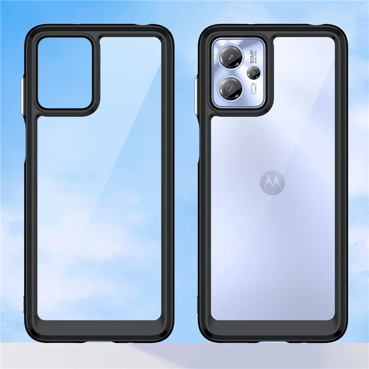 Für Motorola Moto G13 4G / G23 4G TPU + Acryl Anti-Drop-Handyhülle Schutzhülle - Schwarz