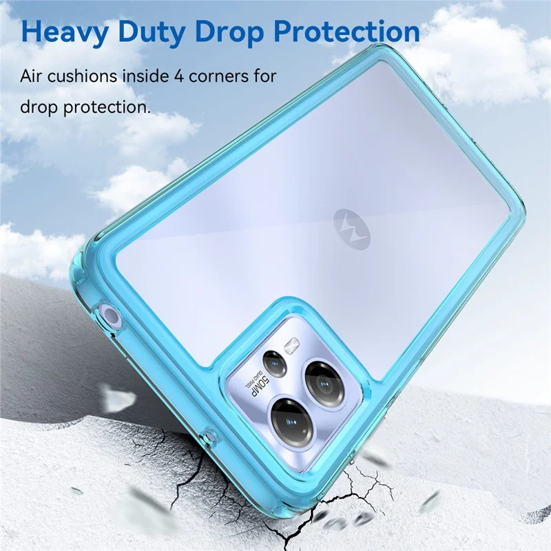 For Motorola Moto G13 4G / G23 4G TPU + Acrylic Anti-drop Phone Case Protective Cover - Transparent Blue