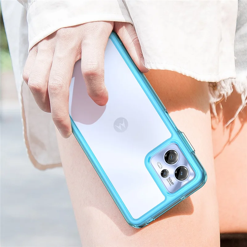 For Motorola Moto G13 4G / G23 4G TPU + Acrylic Anti-drop Phone Case Protective Cover - Transparent Blue