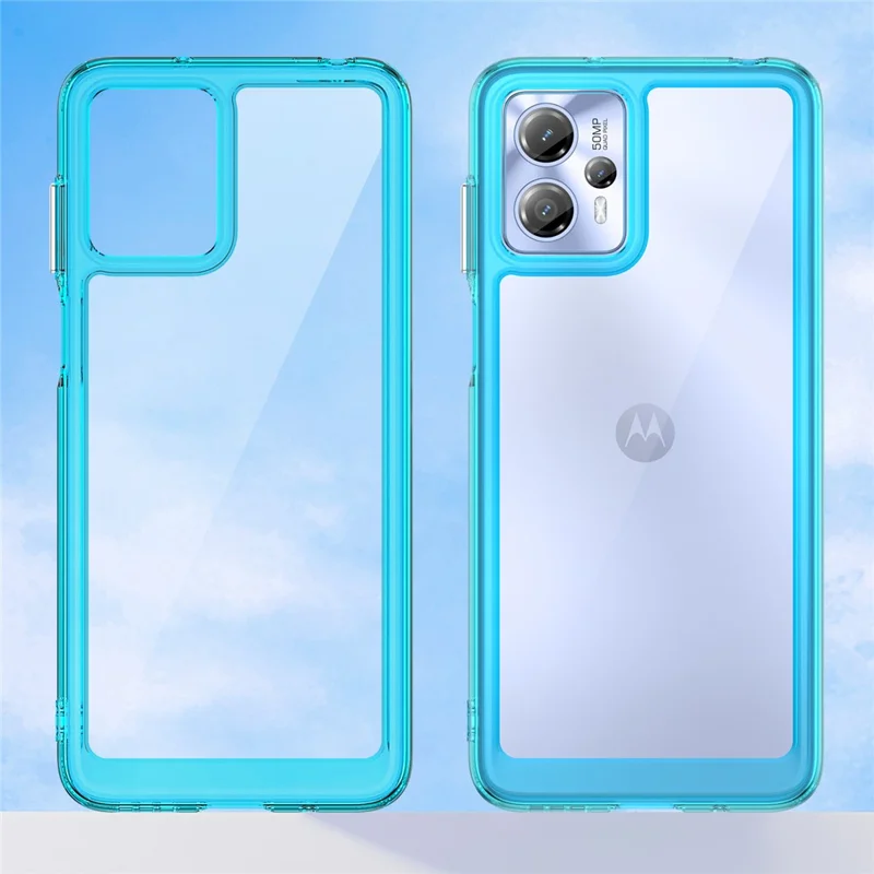 For Motorola Moto G13 4G / G23 4G TPU + Acrylic Anti-drop Phone Case Protective Cover - Transparent Blue