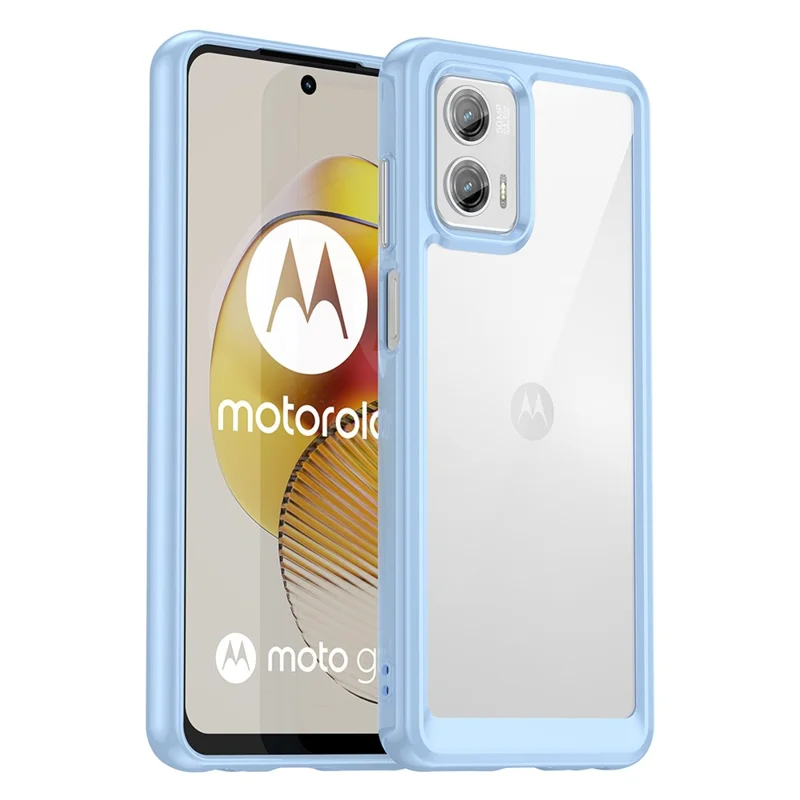 For Motorola Moto G73 5G Shock-absorbing TPU + Acrylic Phone Case Protective Back Cover - Blue