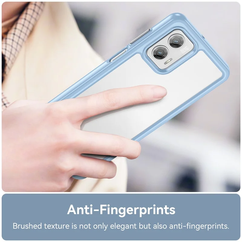 For Motorola Moto G73 5G Shock-absorbing TPU + Acrylic Phone Case Protective Back Cover - Blue