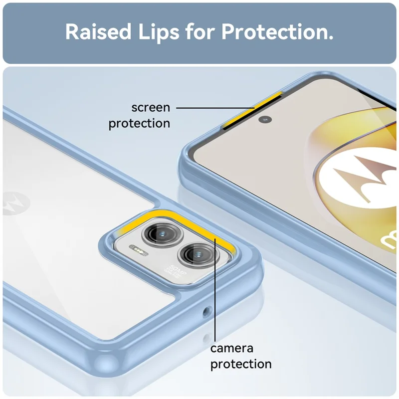 For Motorola Moto G73 5G Shock-absorbing TPU + Acrylic Phone Case Protective Back Cover - Blue