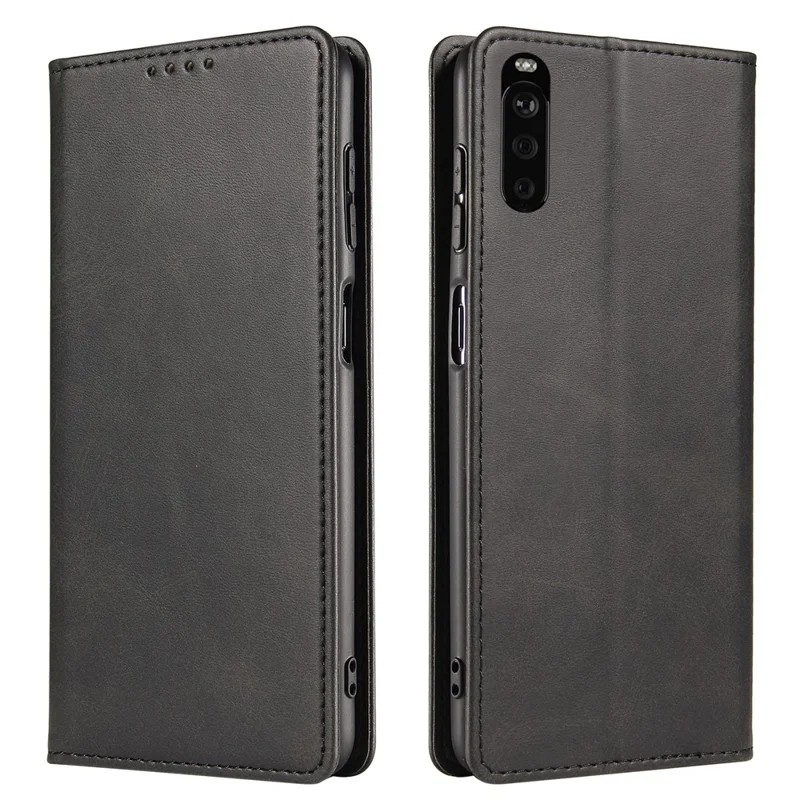 Per Sony Xperia 10 III 5G / Xperia 10 III Lite Custodia Portafoglio in Pelle PU per Telefono Aziendale, Supporto Magnetico ad Assorbimento Flip Cover - Nero