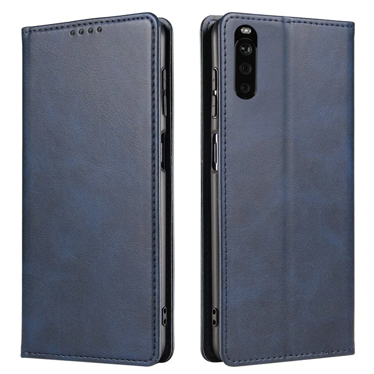 Für Sony Xperia 10 III 5G / Xperia 10 III Lite PU-Leder Business-Handyhülle, Geldbörse, Ständer, Magnetabsorption, Klapphülle - Blau