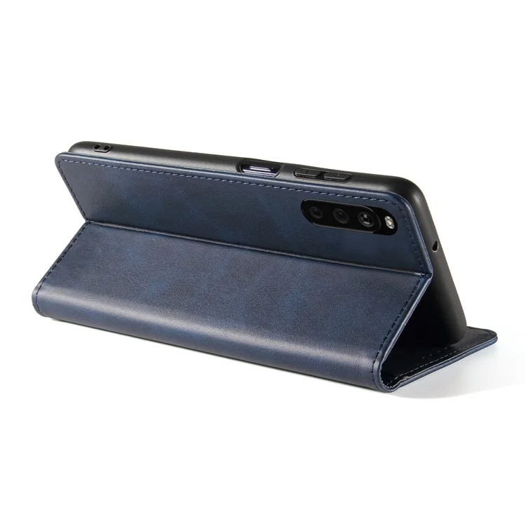 Für Sony Xperia 10 III 5G / Xperia 10 III Lite PU-Leder Business-Handyhülle, Geldbörse, Ständer, Magnetabsorption, Klapphülle - Blau