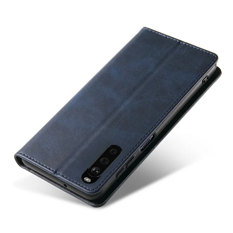 Für Sony Xperia 10 III 5G / Xperia 10 III Lite PU-Leder Business-Handyhülle, Geldbörse, Ständer, Magnetabsorption, Klapphülle - Blau