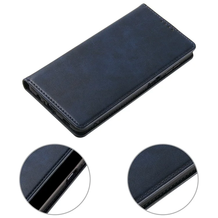 Für Sony Xperia 10 III 5G / Xperia 10 III Lite PU-Leder Business-Handyhülle, Geldbörse, Ständer, Magnetabsorption, Klapphülle - Blau
