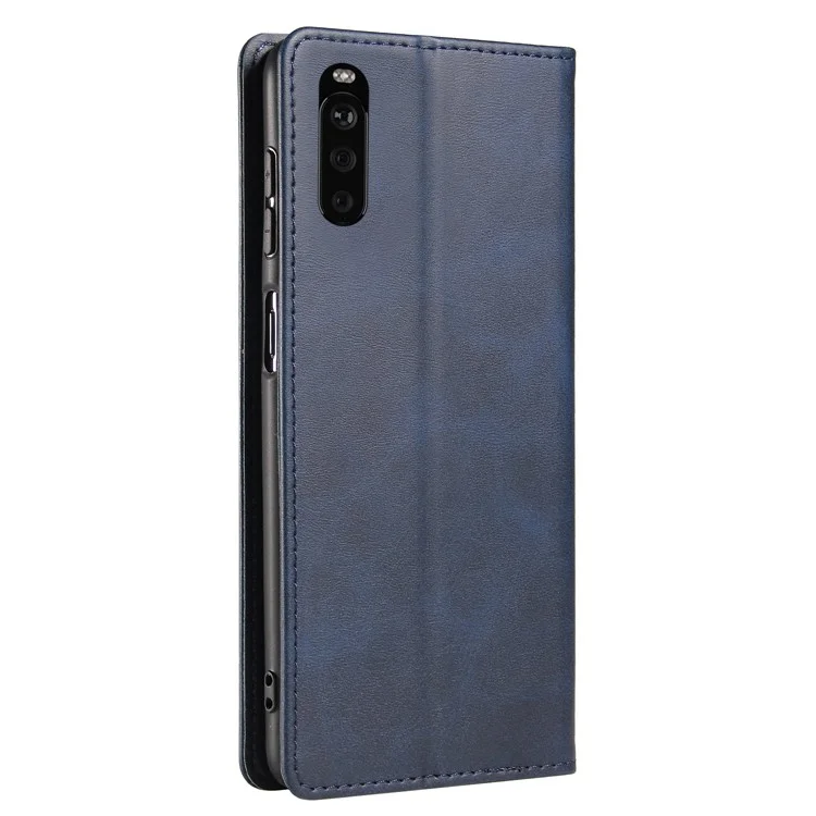 Für Sony Xperia 10 III 5G / Xperia 10 III Lite PU-Leder Business-Handyhülle, Geldbörse, Ständer, Magnetabsorption, Klapphülle - Blau