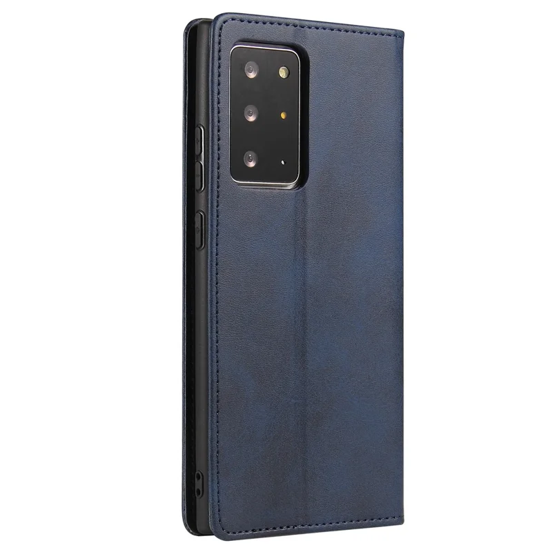 For Samsung Galaxy Note20 Ultra / Note20 Ultra 5G Phone Case PU Leather Business Wallet Stand Phone Cover - Blue