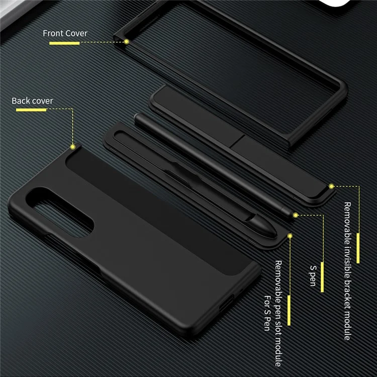 Slim Phone Case para Samsung Galaxy Z Fold4 5G Shockproof Had PC Kickstand Case com Suporte para Lápis - Verde