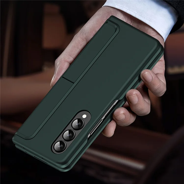 Slim Phone Case para Samsung Galaxy Z Fold4 5G Shockproof Had PC Kickstand Case com Suporte para Lápis - Verde