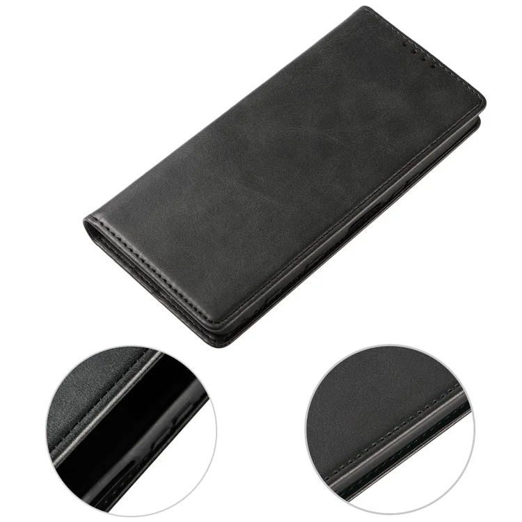 Étui de Téléphone en Cuir PU Pour Sony Xperia 5 Ii, Couverture de Téléphone Mobile Stopprochage de Portefeuille de Style Professionnel Business - Noir