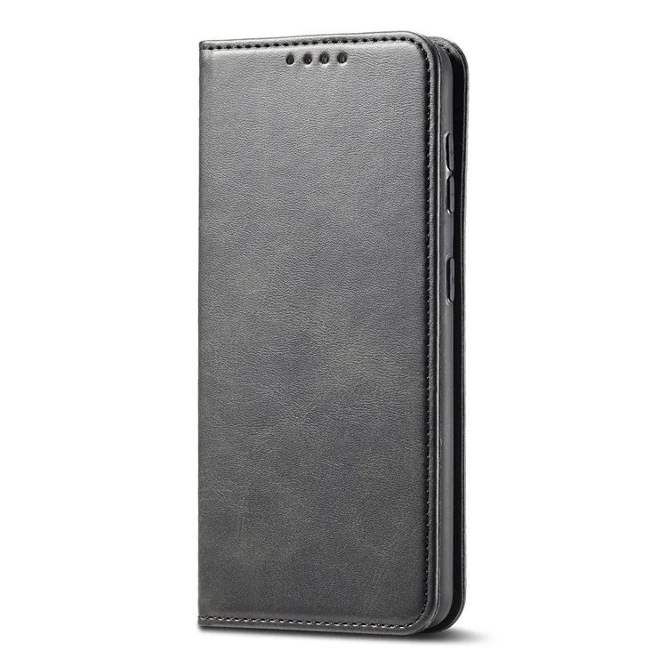 Leather Phone Case For Samsung Galaxy S21 4G / 5G , Wallet Magnetic Stand Calf Texture Anti-scratch Phone Cover - Black