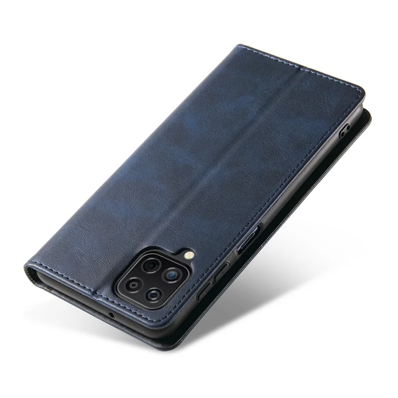 Защитный чехол для Samsung Galaxy A22 4G (европейская версия), кожаный чехол-кошелек с фактурой телячьей кожи, подставка - синий