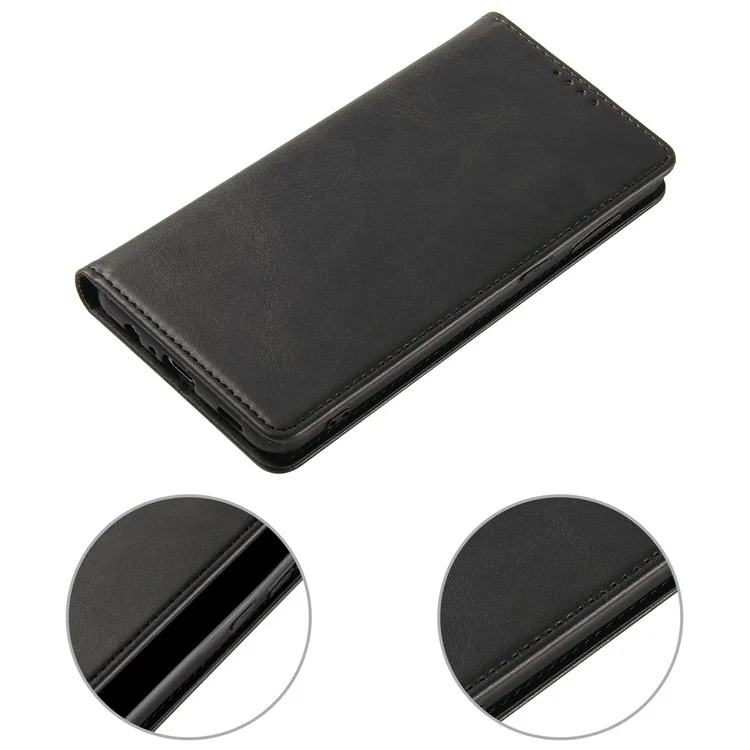 Phone Case For Samsung Galaxy A23 5G (Global Version) , Magnetic Closure Leather Anti-drop Phone Cover Stand Wallet - Black