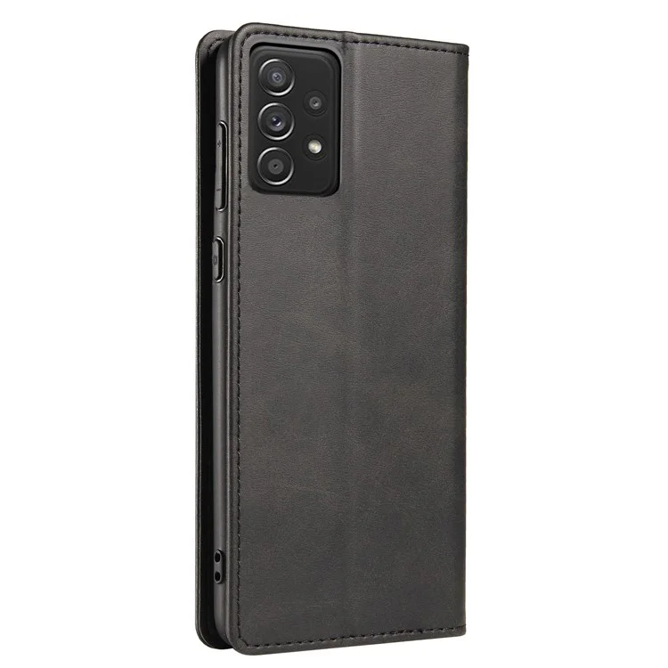 Phone Case For Samsung Galaxy A23 5G (Global Version) , Magnetic Closure Leather Anti-drop Phone Cover Stand Wallet - Black