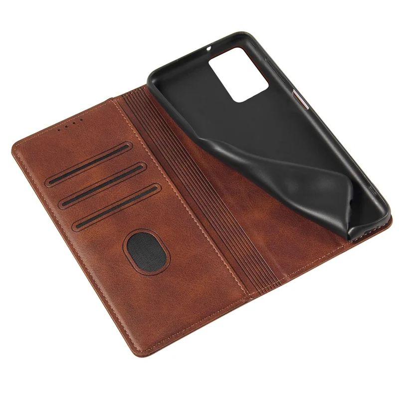 Phone Case For Samsung Galaxy A23 5G (Global Version) , Magnetic Closure Leather Anti-drop Phone Cover Stand Wallet - Brown