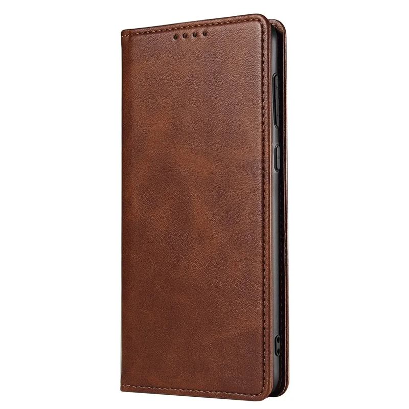 Phone Case For Samsung Galaxy A23 5G (Global Version) , Magnetic Closure Leather Anti-drop Phone Cover Stand Wallet - Brown