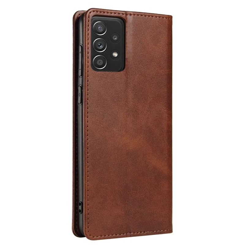 Phone Case For Samsung Galaxy A23 5G (Global Version) , Magnetic Closure Leather Anti-drop Phone Cover Stand Wallet - Brown