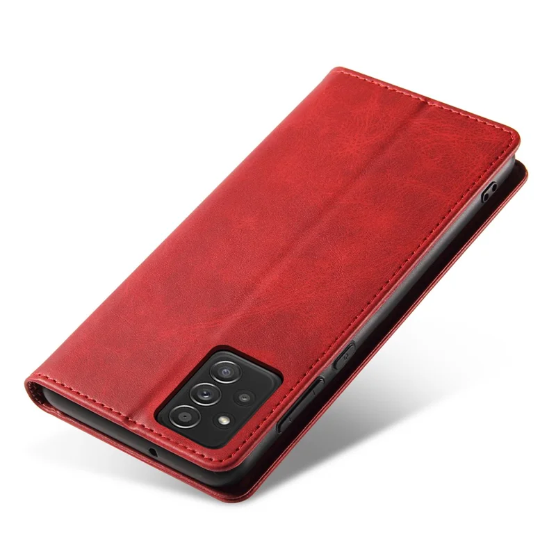 Phone Case For Samsung Galaxy A23 5G (Global Version) , Magnetic Closure Leather Anti-drop Phone Cover Stand Wallet - Red
