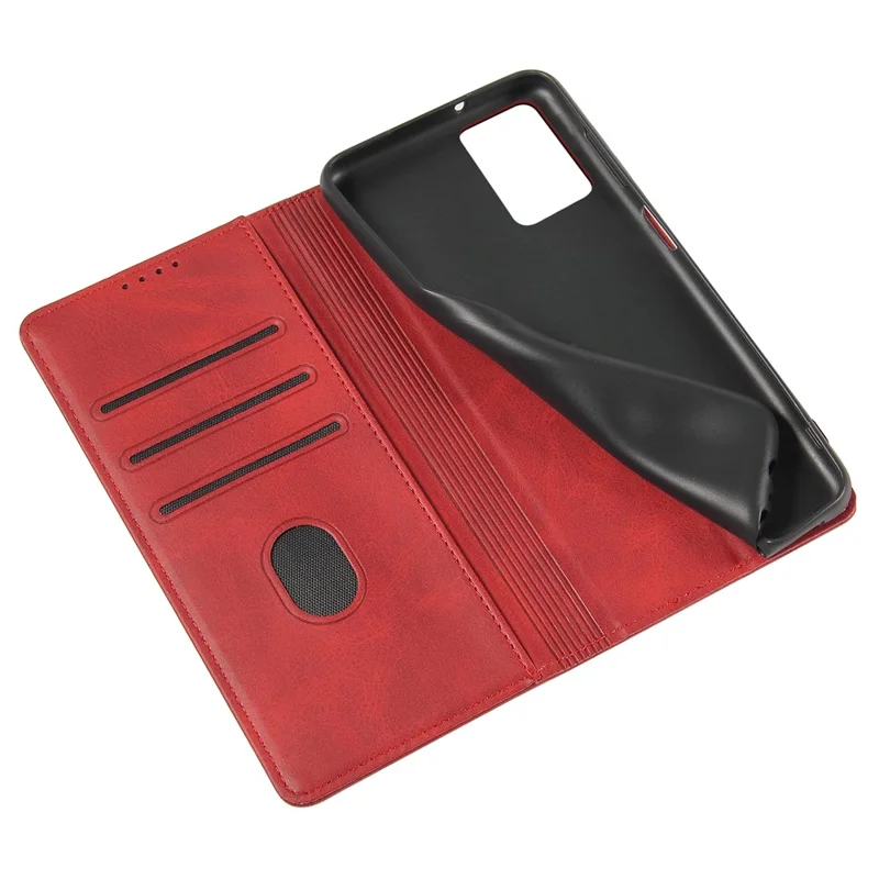 Phone Case For Samsung Galaxy A23 5G (Global Version) , Magnetic Closure Leather Anti-drop Phone Cover Stand Wallet - Red