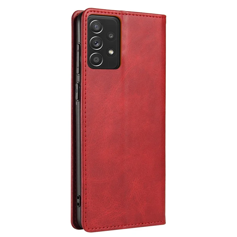 Phone Case For Samsung Galaxy A23 5G (Global Version) , Magnetic Closure Leather Anti-drop Phone Cover Stand Wallet - Red