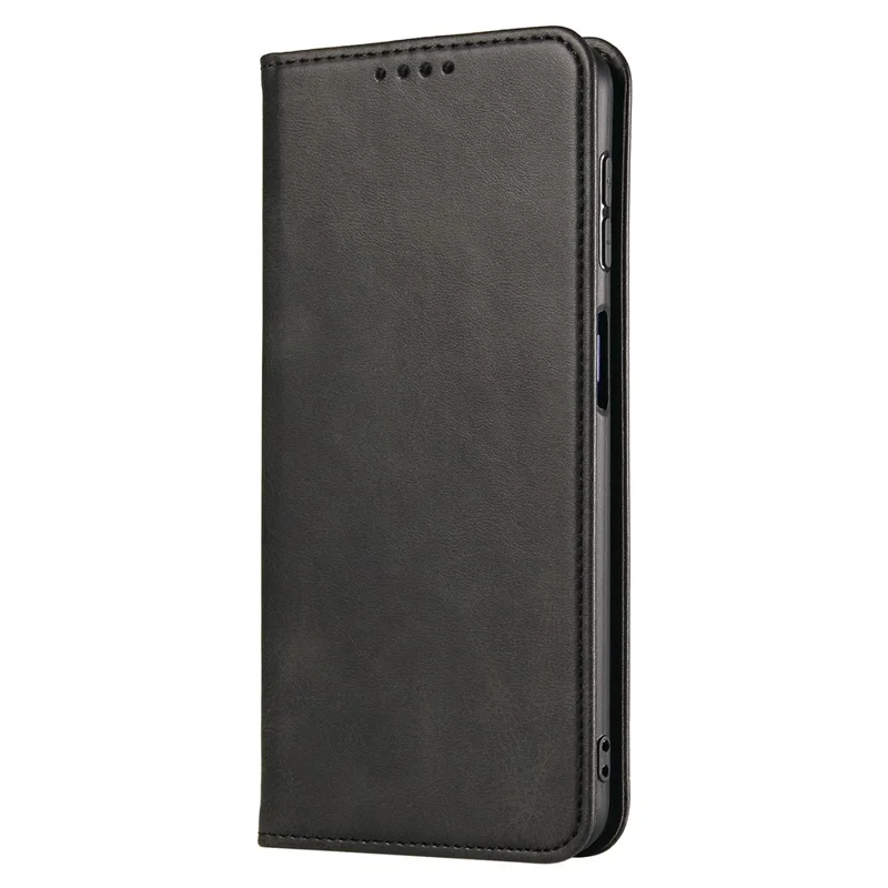 Voor Samsung Galaxy A32 4G (EU-versie) Magnetisch Leren Telefoonhoesje met Standfunctie en Portemonnee Kalfsstructuur Krasbestendig Hoesje met Kaarthouder - Zwart