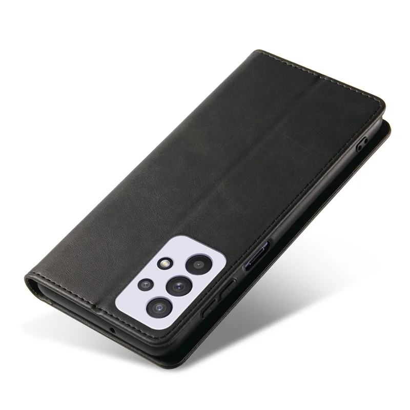 Custodia per telefono antiurto in pelle PU per Samsung Galaxy A33 5G, Custodia protettiva per telefono con supporto a portafoglio e texture in vitellino - Nero