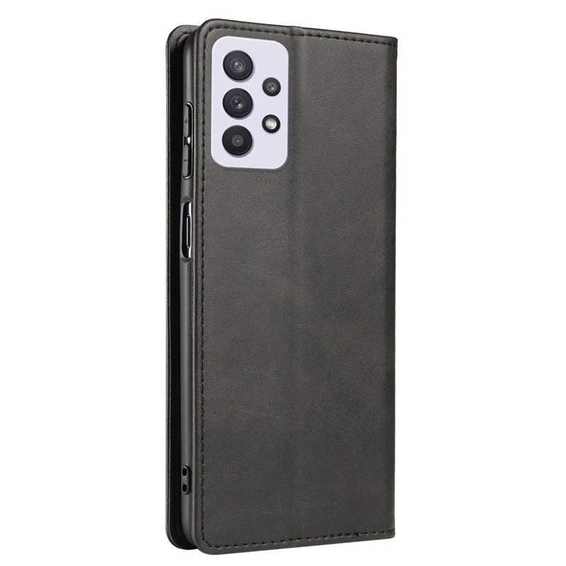 Custodia per telefono antiurto in pelle PU per Samsung Galaxy A33 5G, Custodia protettiva per telefono con supporto a portafoglio e texture in vitellino - Nero